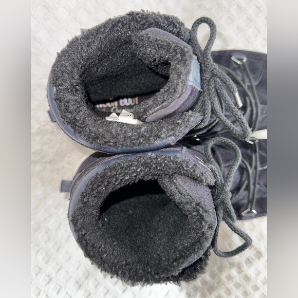 Tecnica Moon Boots Mercury High Paris Boot Black Suede Leather Faux Fur Size 10 - Picture 11 of 15